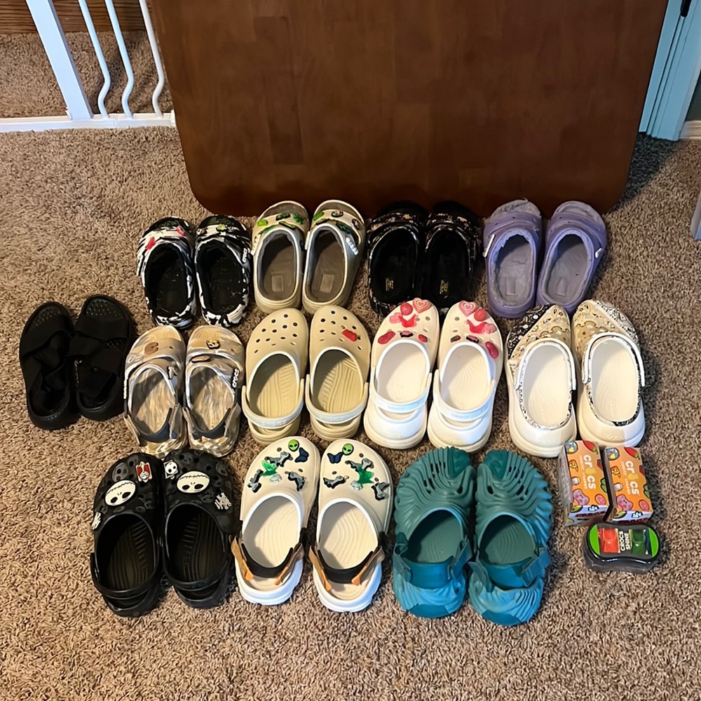 Bundle of 12 pairs of crocs